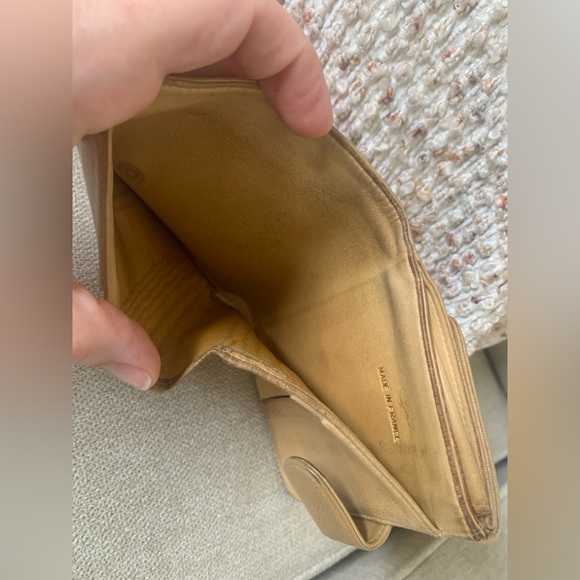 Authentic pre-loved tan Chanel caviar timeless wallet